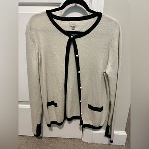 Women’s cardigan black silver dressy button front M